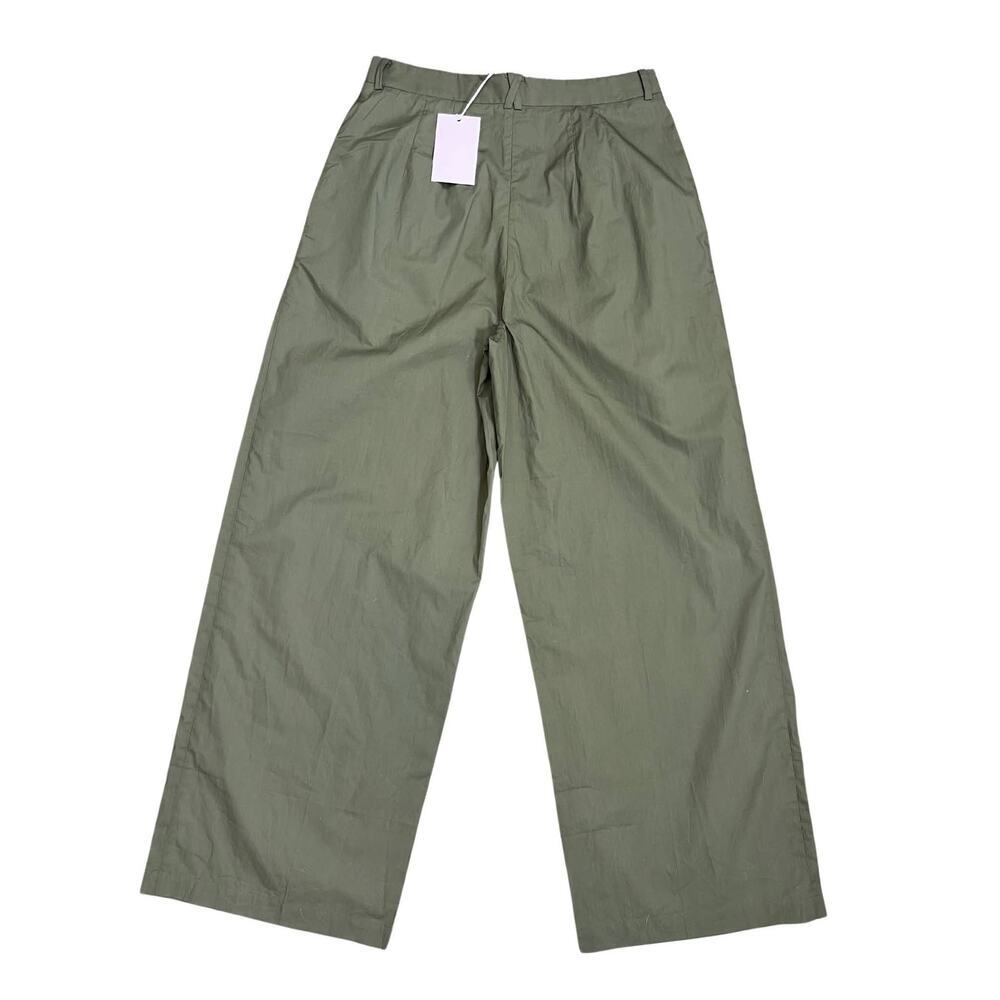 HELSA Cotton Poplin Trouser in Army Green Large Zip Fly Pleated Front Pockets - Picture 4 of 6